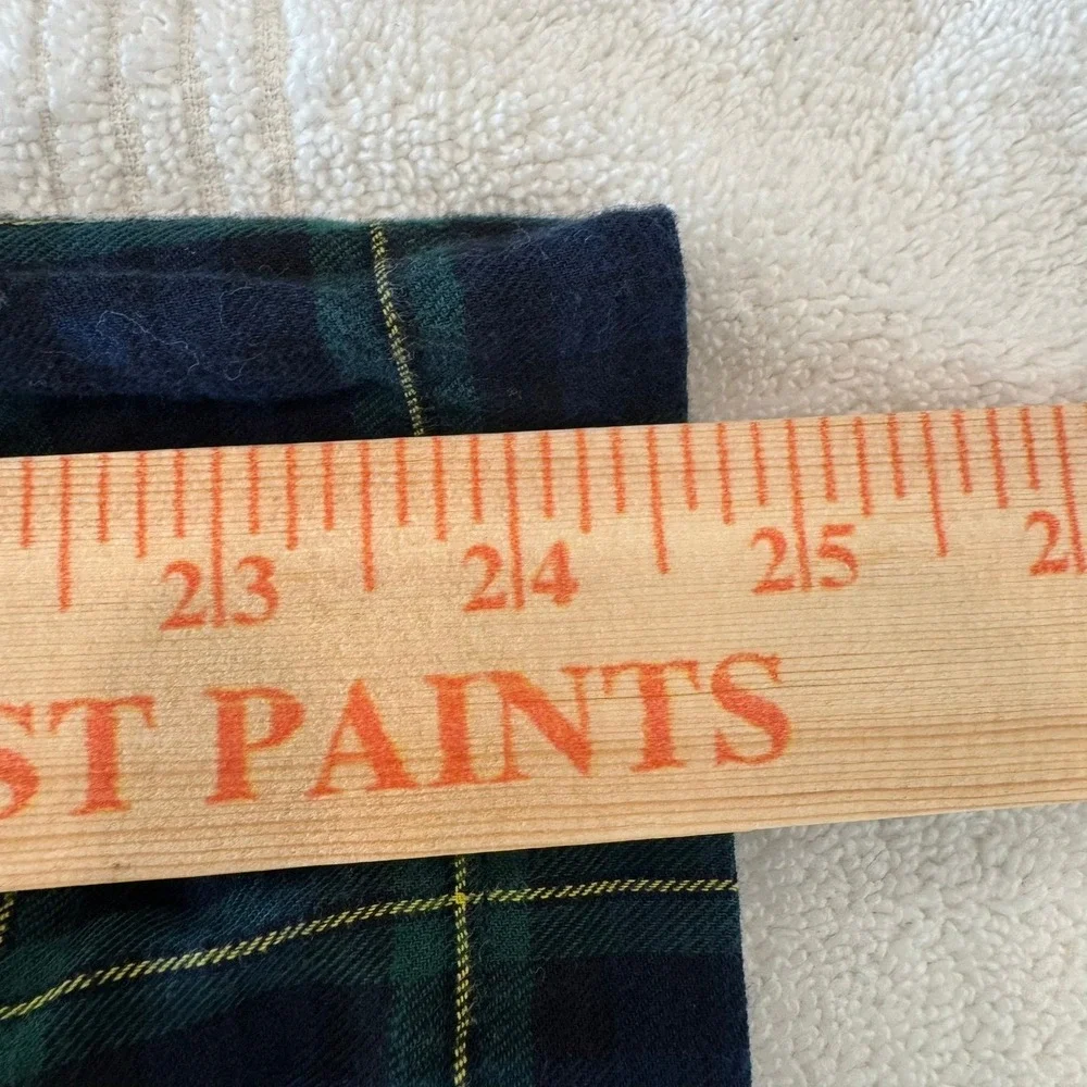 Polo Ralph Lauren Mens Large Plaid Sleepwear Pajama Shirt Navy Green Cotton L